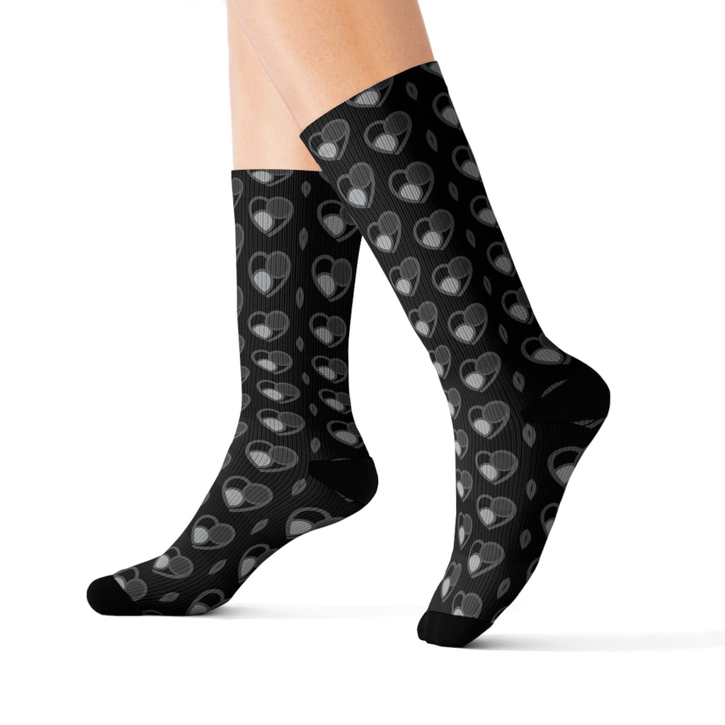 Shades of Grey Heart Pattern BLK