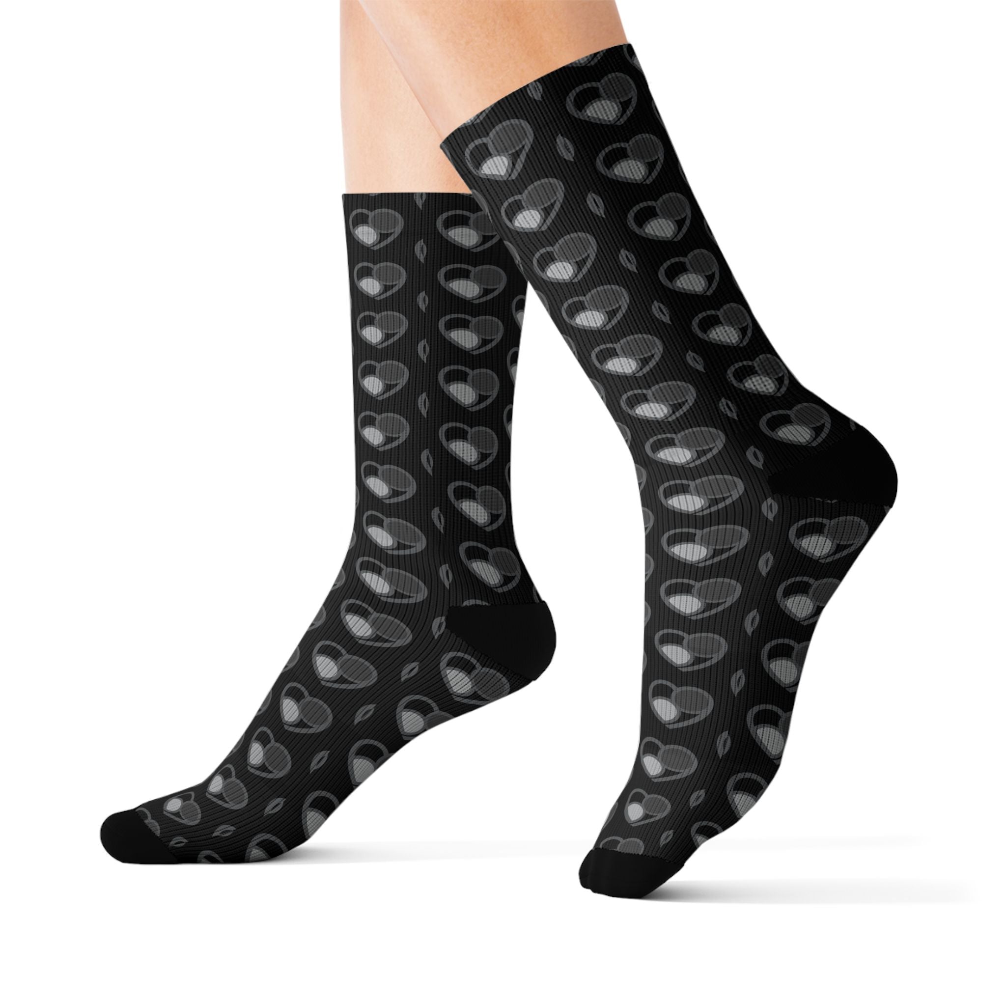 Shades of Grey Heart Pattern BLK
