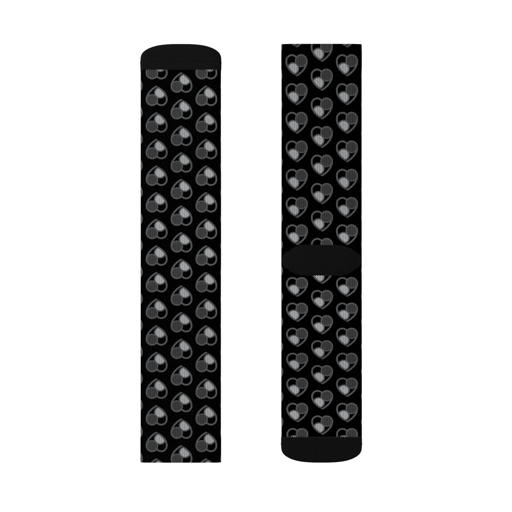 Shades of Grey Heart Pattern BLK