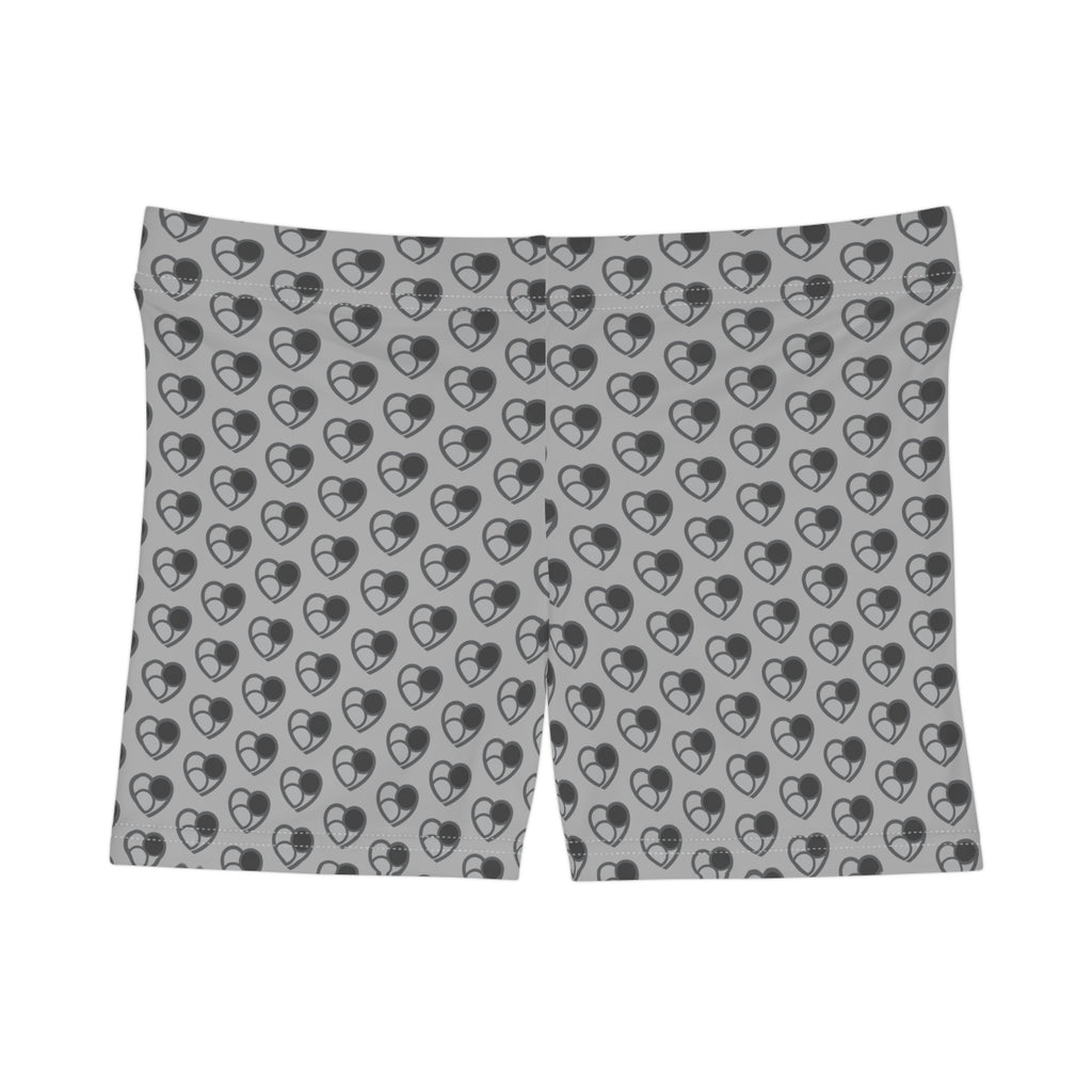 Shades of Grey Heart Pattern Women's Shorts