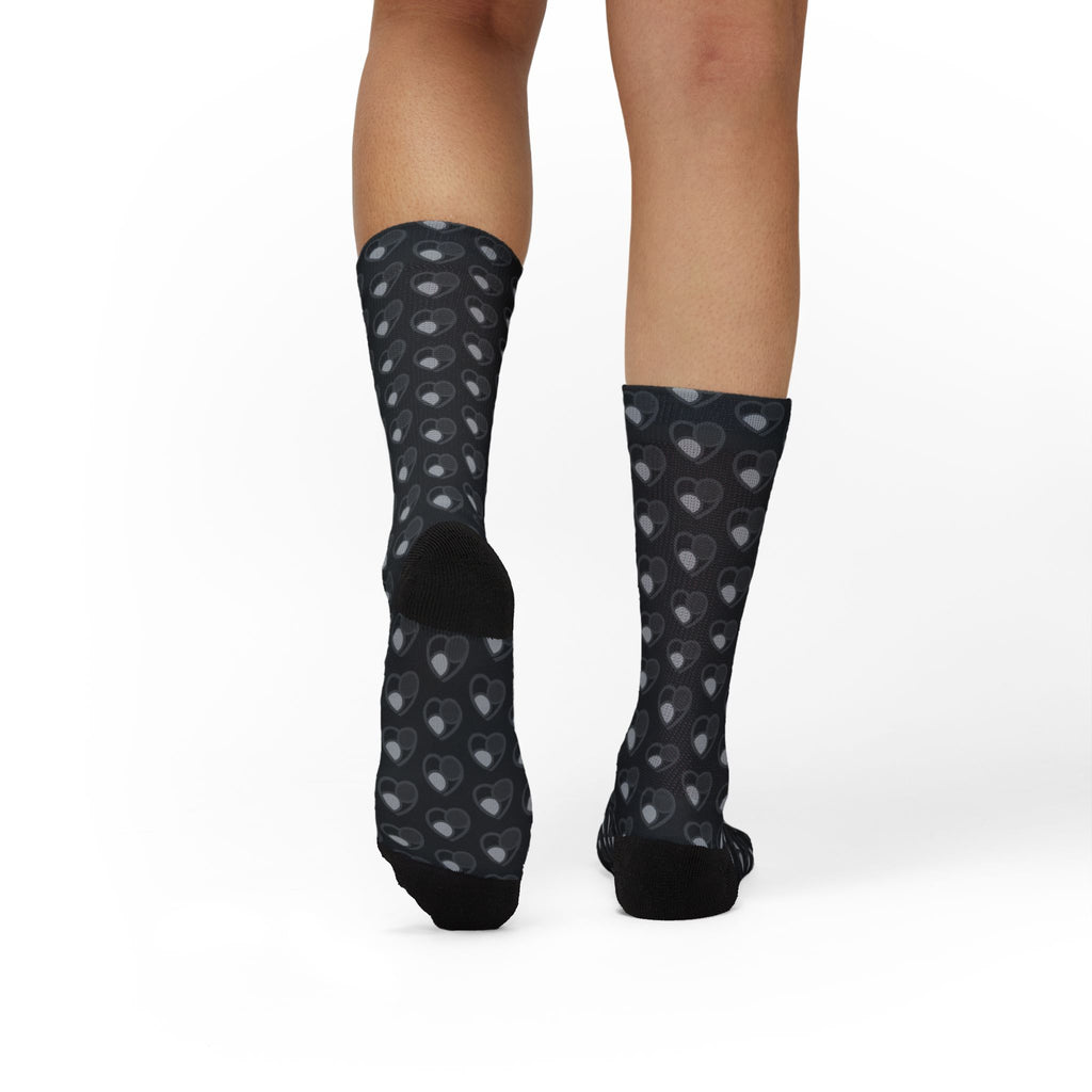 Shades of Grey Heart Pattern BLK