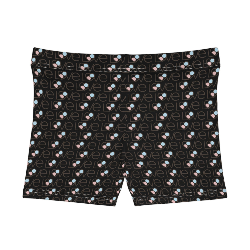 L69VE Pattern Women's Shorts — All-Over Print Cute Heart Repeat