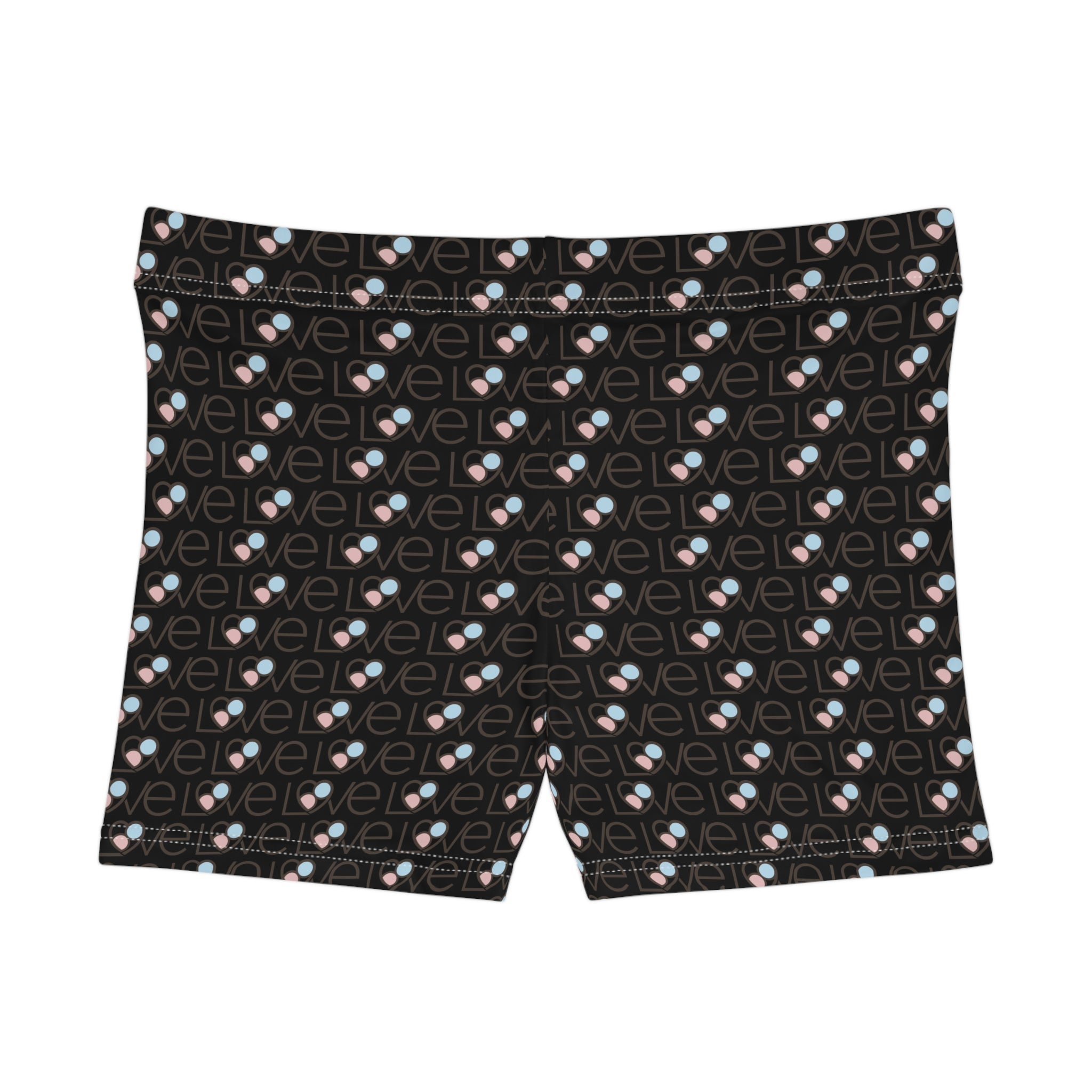 L69VE Pattern Women's Shorts — All-Over Print Cute Heart Repeat