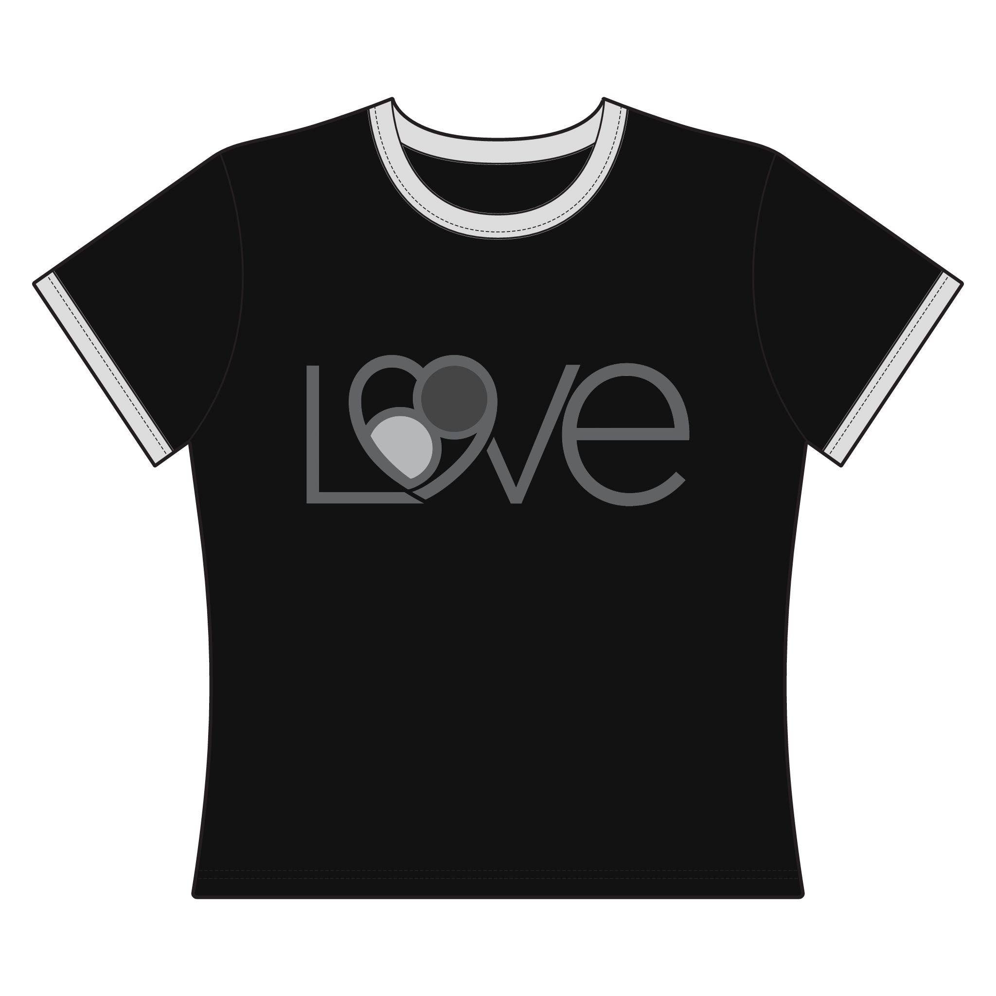 Shades of Grey L69VE Women's Ringer Tee – Retro
