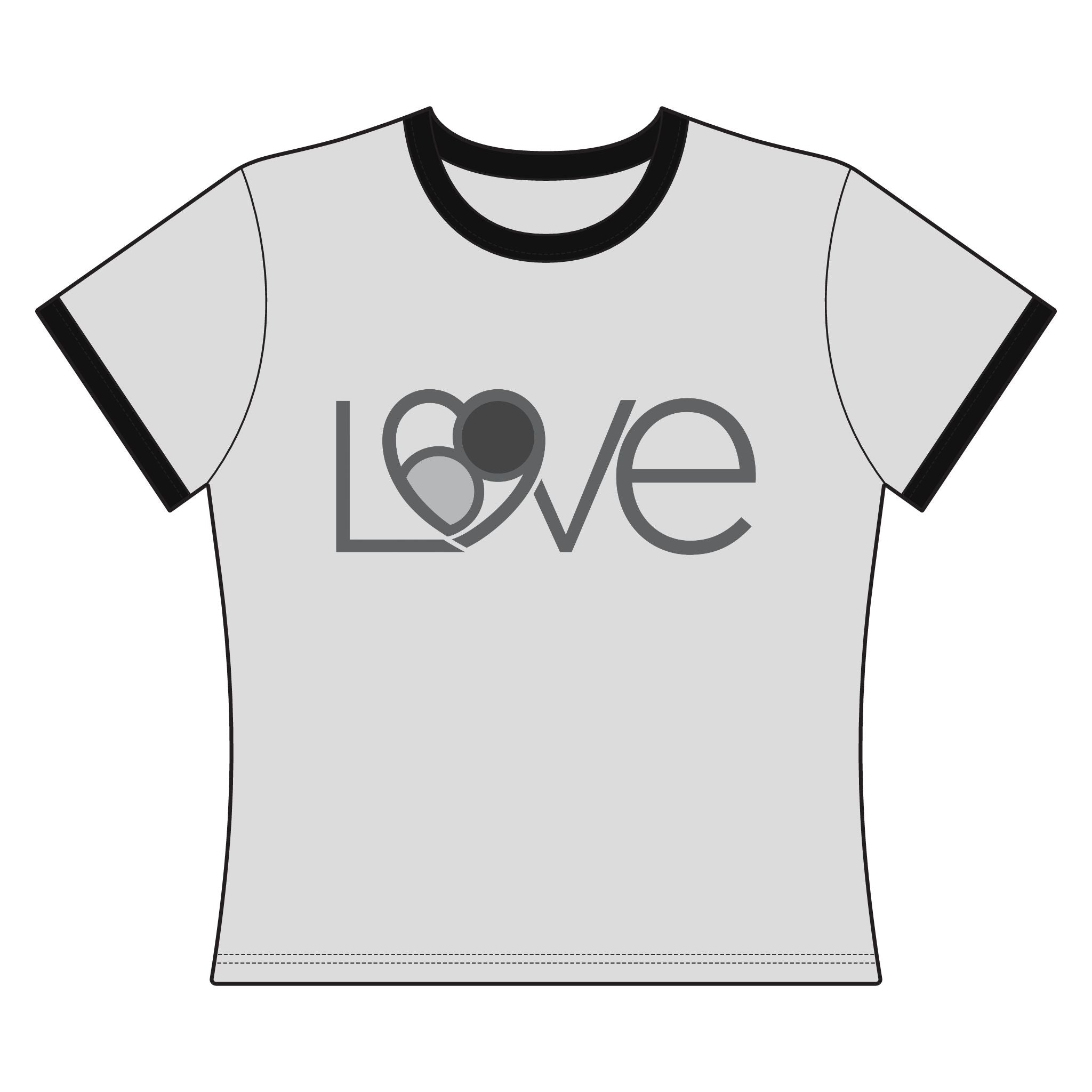 Shades of Grey L69VE Women's Ringer Tee – Retro