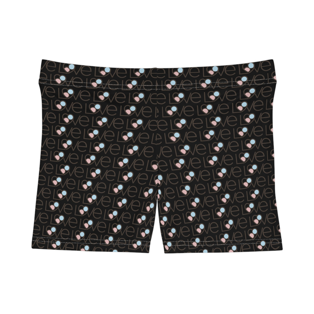 L69VE Pattern Women's Shorts — All-Over Print Cute Heart Repeat