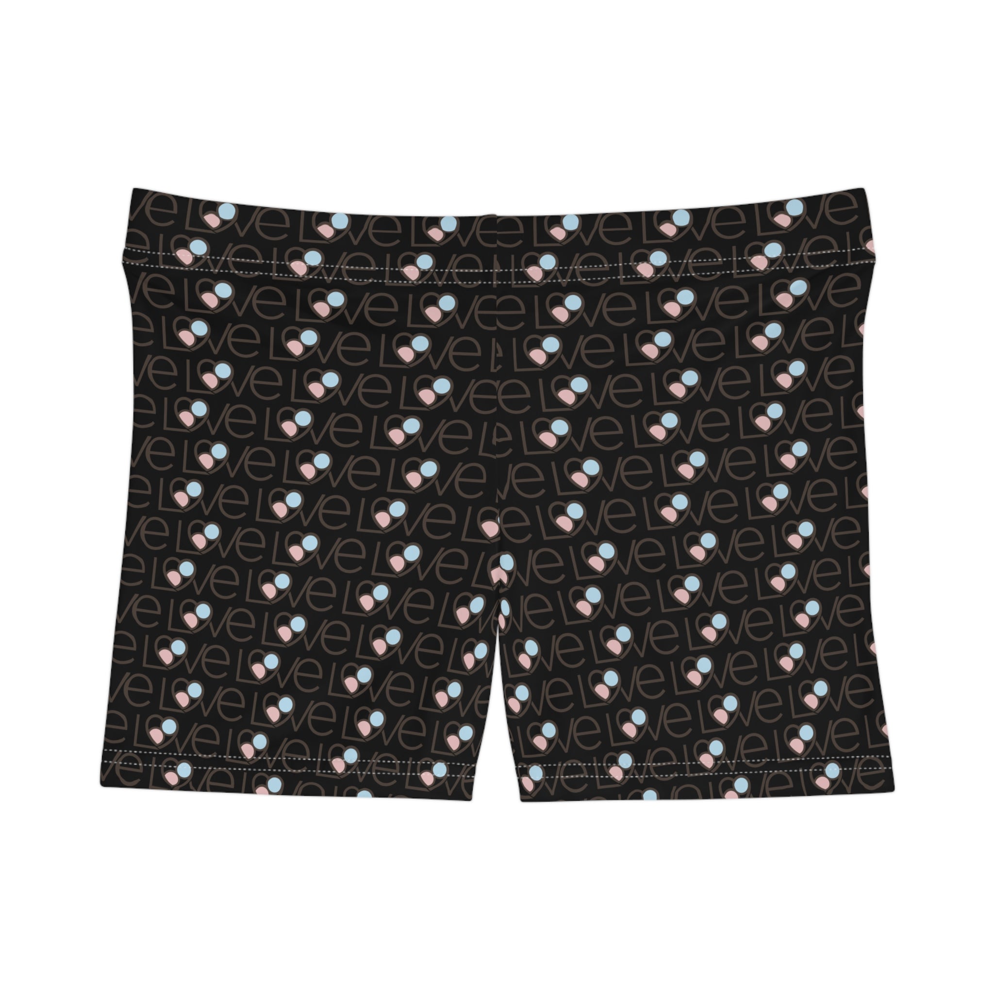 L69VE Pattern Women's Shorts — All-Over Print Cute Heart Repeat