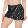 Shades of Grey Heart Pattern Women's Shorts (BLK)