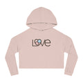 L69VE Heart Cropped Hoodie (Brown Logo) — Women’s Cute Graphic Sweatshirt